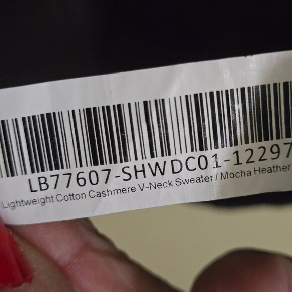 Quince Lightweight Cotton Cashmere V Neck Sweater Mocha Heather Size M - Picture 9 of 10